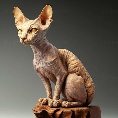 3D model Cornish Rex cat (STL)